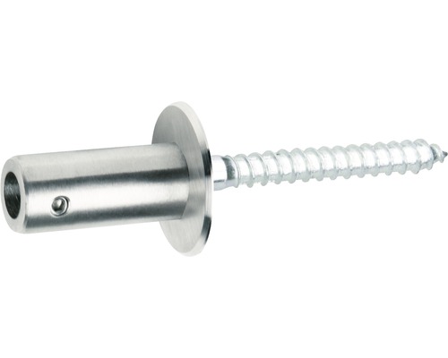 Rund stolpehållare PERTURA rak rostfritt A2 20x30mm Metallavstånd med skruv