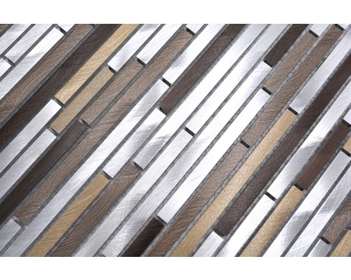 Mosaikplatta med trä- och metalleffekt