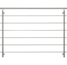 Räcke i rostfritt stål med horisontella stänger