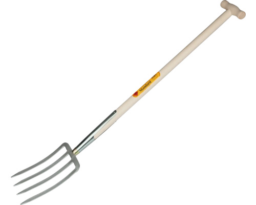 Trädgårdsgrep med trähandtag och fyra pinnar