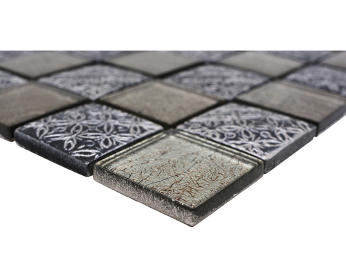 Mosaikplatta med glas- och stenutseende