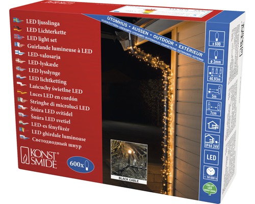 Konstsmide LED ljusslinga för utomhusbruk, 600 lampor