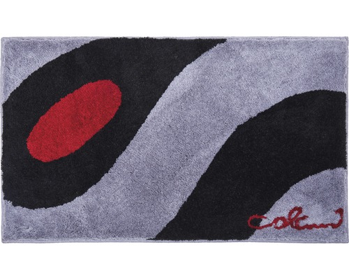 Matta med abstrakt mönster i grått, svart och rött