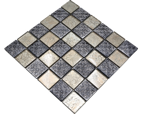 Fyrkantig mosaikplatta med mönster