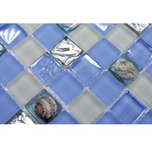 Mosaikplatta med glas- och snäckdekor