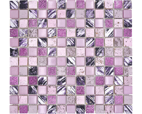 Mosaik glas med natursten XCM CB 35 30x32,5 cm Fyrkantig mosaikplatta i olika utföranden.