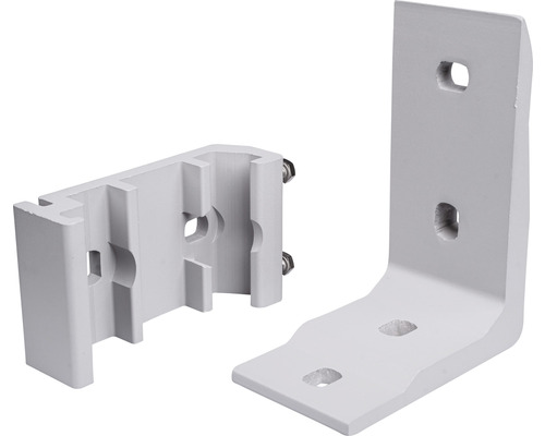 Två monteringsfästen för solpaneler med skruvhål