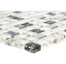 Mosaikplattor av glas och metall, kvadratiska