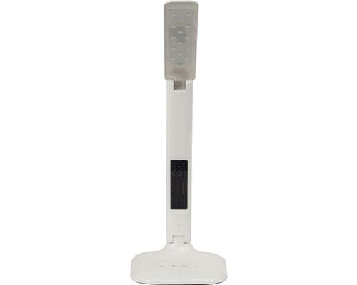 Vit skrivbordslampa med LED och digital display