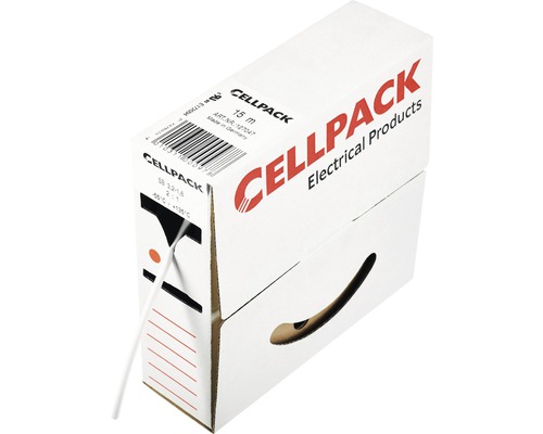 CELLPACK Krympslang 3,2-1,6 vit SB3WS finns som metervara i Hornbach-varuhusen Cellpack krympslang i dispenserlåda, 15 meter