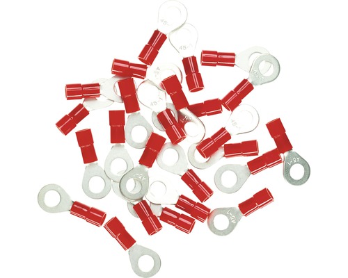 Ringkabelsko HAUPA isolerad M5 0,25-1,5mm² röd 25 styck 260258 Ringkabelskor med isolering