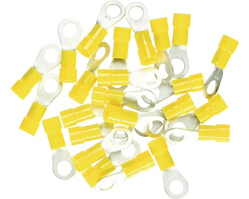 Ringkabelsko HAUPA isolerad M6 2,5-6mm² gul 25 styck 260288 Ringkabelskor med isolering