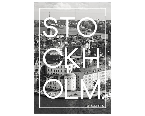 Dekorativ väggbild med Stockholms skyline