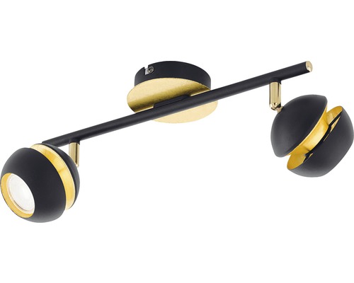 Spotlight EGLO Nocito GU10 svart/guld Taklampa med två lampor med roterbar spot
