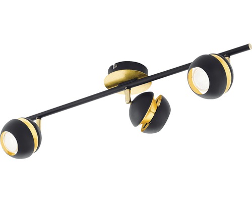 Taklampa med tre lampor av metall