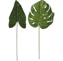 Två konstgjorda blad med stjälk