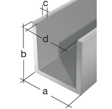 U-profil KAISERTHAL aluminium silver 10x8x1,3mm 1m-thumb-1