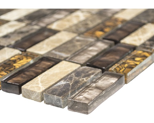 Mosaikplatta av glas och sten