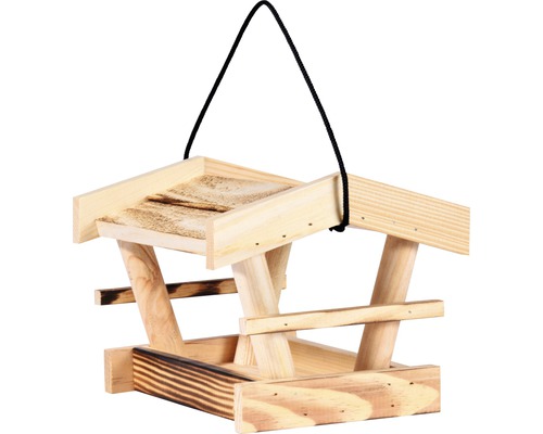 Fågelholk i trä med repupphängning