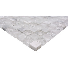 Mosaikplattor av glas och marmor, kvadratiska