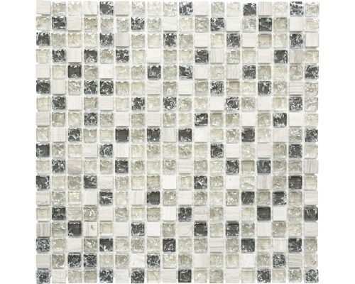 Mosaik glas natursten XIC 1052 grå grön 30,5 x 30,5 cm