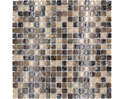 Mosaik glas natursten XIC 1055 brun beige 30,5 x 30,5 cm