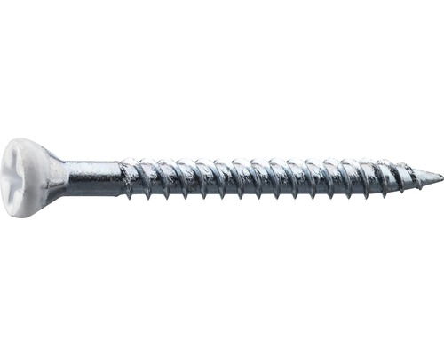 Sockelskruv GRABBER 3,8x42mm vitlackerad C1 100-pack G17JVITC Försänkt skruv med krysshuvud