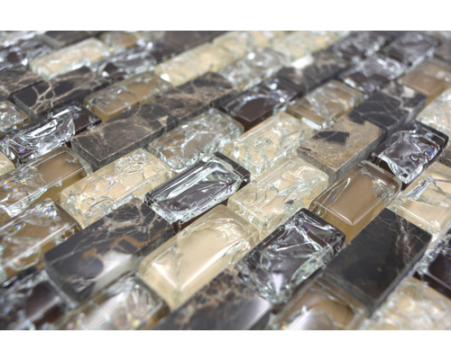 Mosaikplatta med glas- och stenutseende för vägg- och golvbeläggning