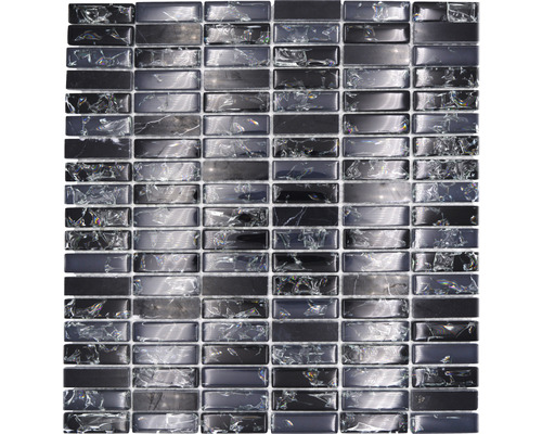 Mosaik glas med natursten XIC S1228 32,2x31 cm Mosaikmatta med glas- och stenlook, rektangulär form