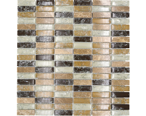 Mosaik glas med natursten XIC S1253 32,2x31 cm