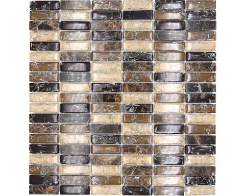 Mosaik glas med natursten XIC S1255 32,2x31 cm