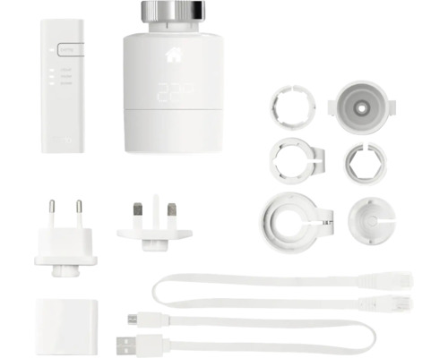 Enskild bild av ett startpaket med radiatortermostat med tillbehör