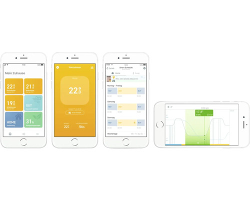 Olika smarttelefonsskärmdumpar av Smart Home-appen
