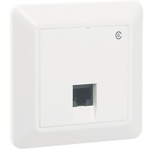 Modularuttag ELKO RS 1x8-polig Cat6 UTP, komplett med ram , vit, 5105102