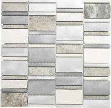 Mosaikplatta av sten och glas