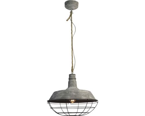 Pendellampa med metallskärm och bur