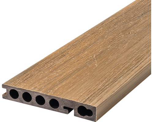 Komposittrall DoubleDeck+ Startbräda nougat 23x140x2800 mm Trallbräda av plast med trästruktur