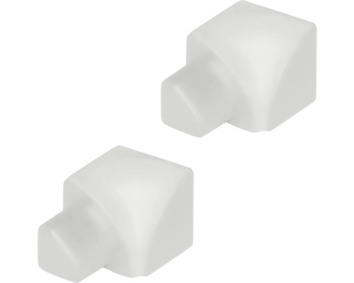 Hörnstycke DURONDELL DRAC 830-YI aluminium vit 8mm Två hörnbeslag av plast