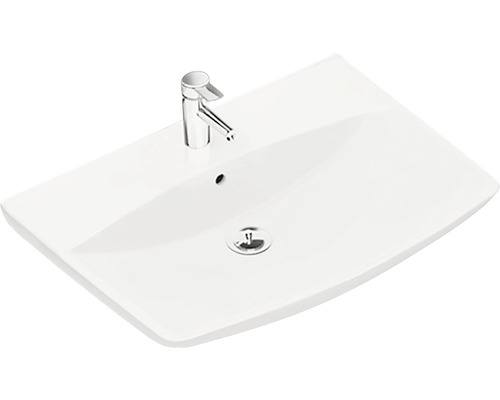 Tvättställ IFÖ Spira Art 15072 vit blank 70x49,5 cm med bräddavlopp 7606575 Keramisk tvättställ med blandare och avloppsgarnitur