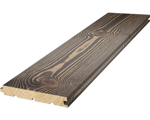 Massivt trägolv MOELVEN Etna Natur borstad furu 30x187mm (OBS! Fallande längder) Träpanel med not och fjäder av gran