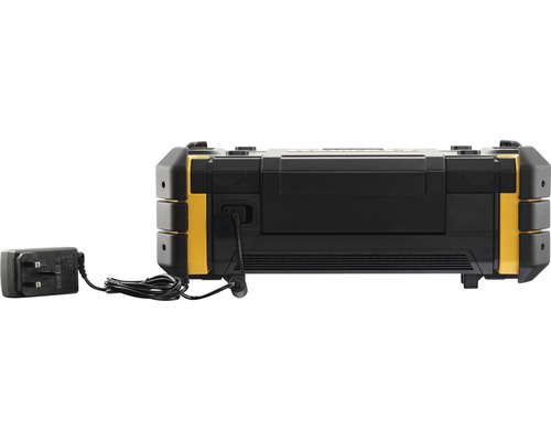 Byggradio med strömförsörjning bakifrån