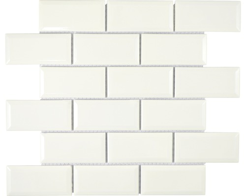 Mosaik keramik metro 29,1x29,55 cm elfenben beige blank CG M09I Mosaikplatta i rektangulärt format för väggbeklädnad