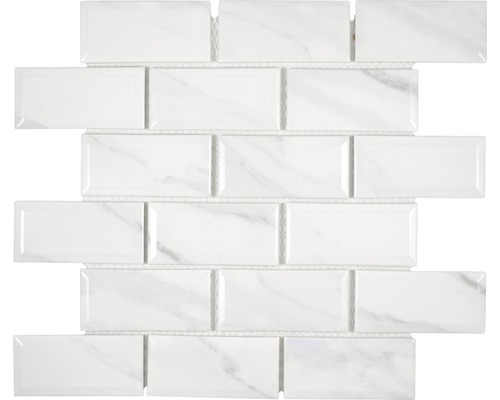 Mosaik keramik vit blank metro uni carrara 29,1x29,55 cm