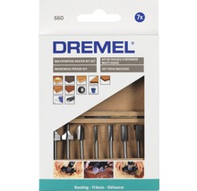 Dremel universalfrässats med sju delar i träfodral