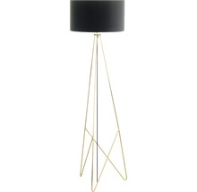 Golvlampa med trebent stativ och lampskärm