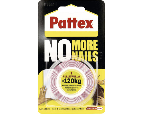 Montagetejp PATTEX No More Nails 19mmx1,5m