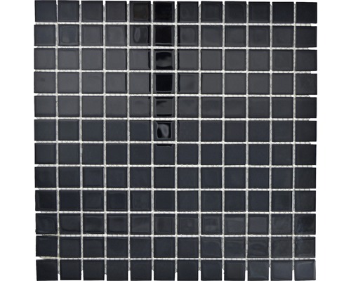 Mosaik glas Crystal 30x30 cm svart