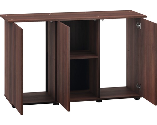 Akvariumskåp med tre dörrar och ett öppet fack