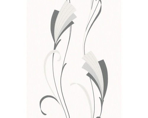 Tapet med blommönster i gråtoner