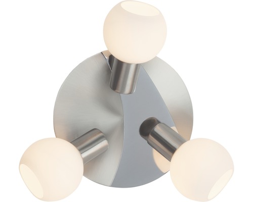 Taklampa med tre ljuskällor och silverfärgat fäste